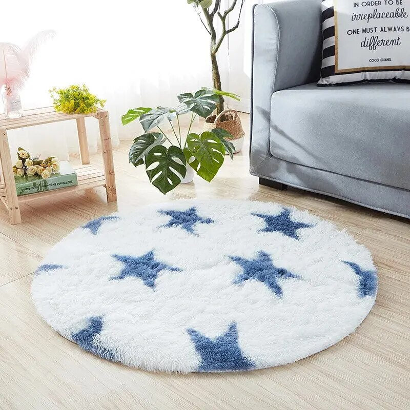 Tapis Rond Shaggy avec Motif