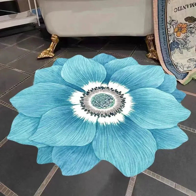 Tapis de Sol en Forme de Fleur Antidérapant