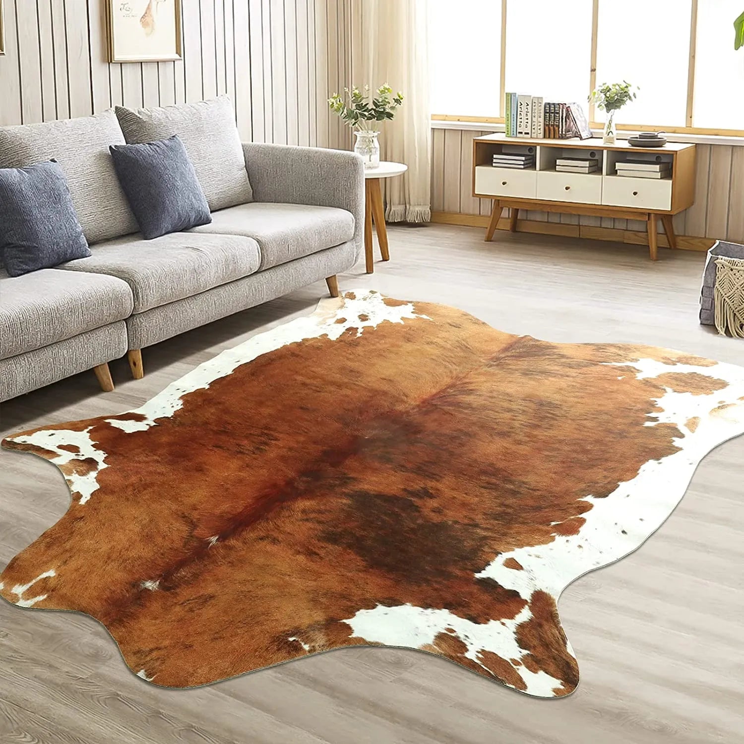 Tapis de Sol Peau de Vache, Style Americain